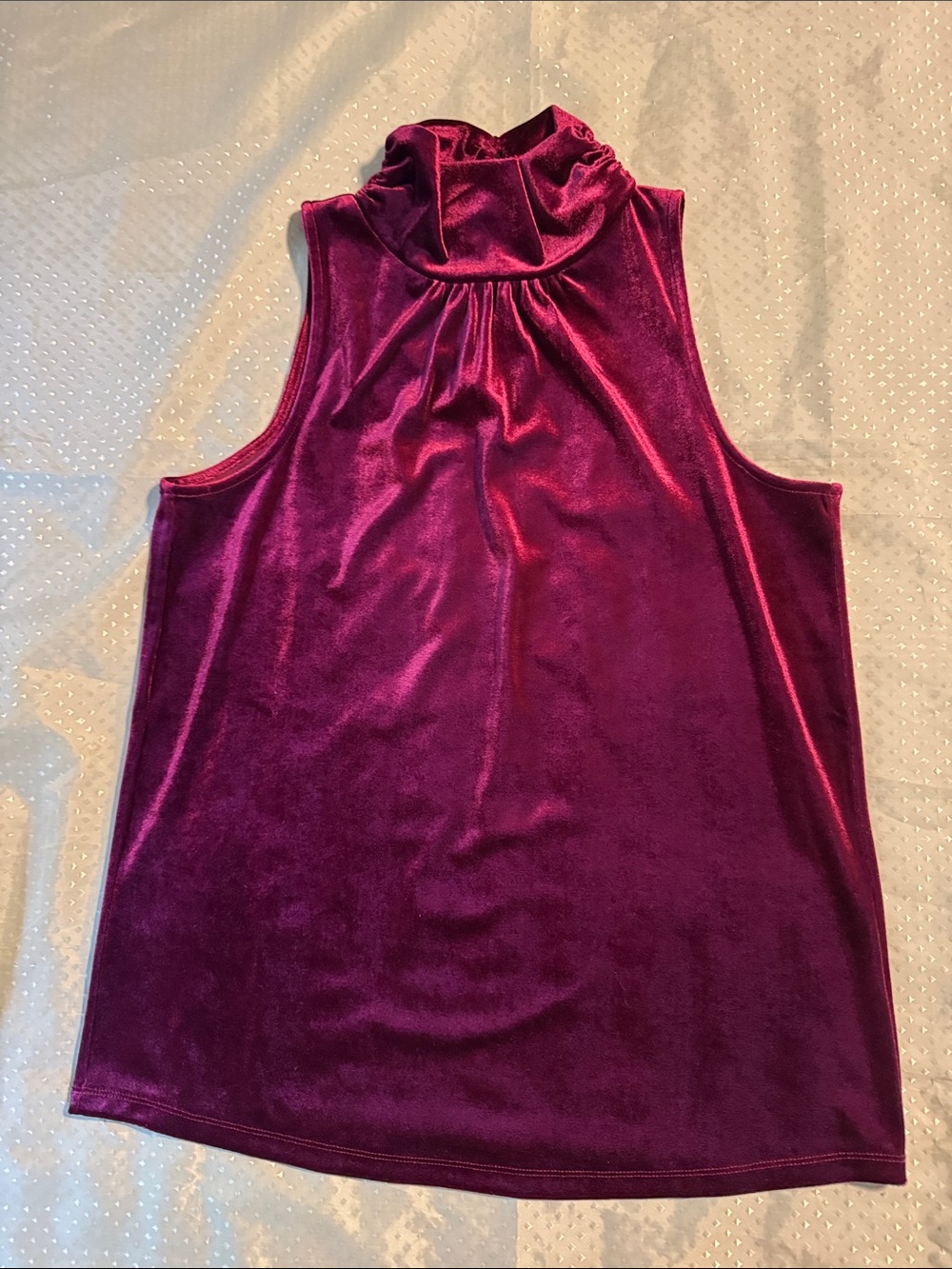 ANTONIO MELANI Velvet Maroon Turtleneck Top Small